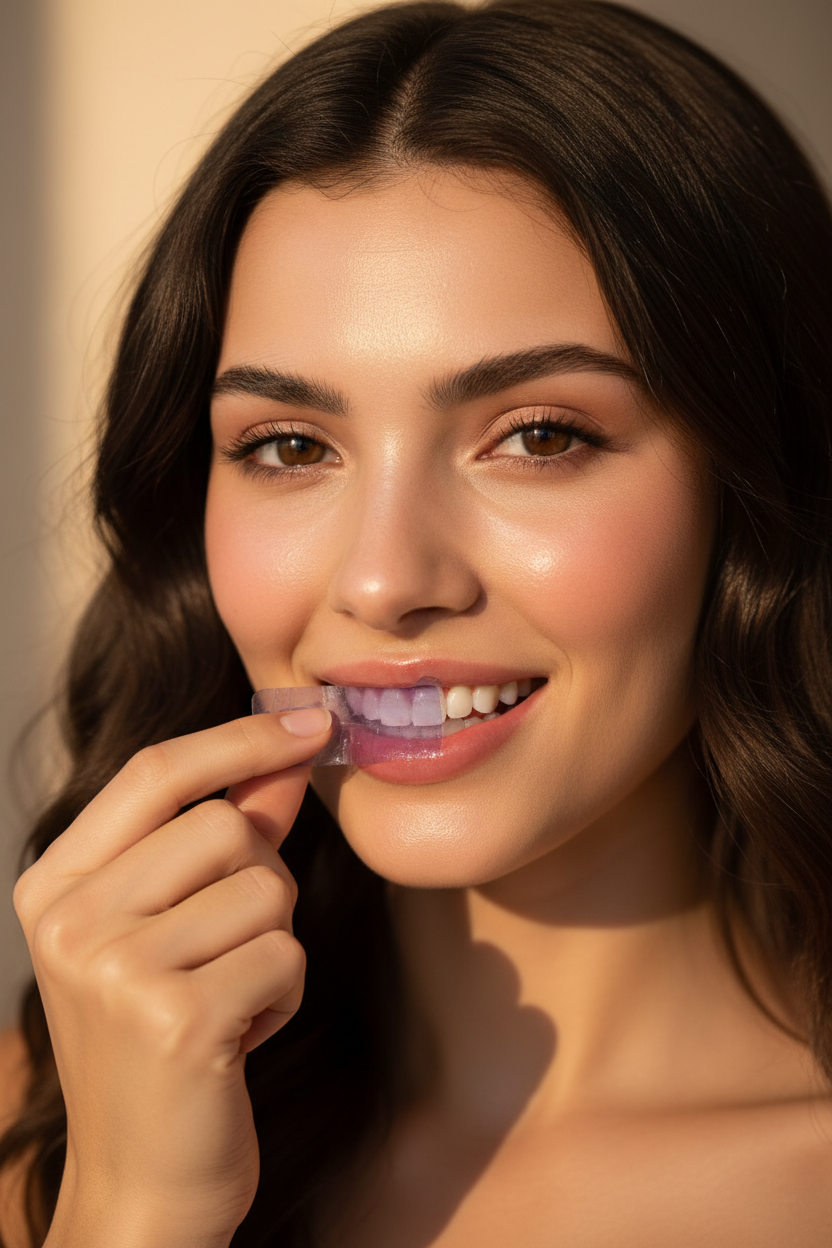 Bandes Sourire Aurore — Blanchiment violet sans peroxyde